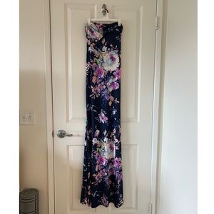 Strapless Mermaid Floral Maxi Dress 💐